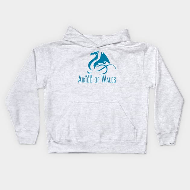 Aikido of Wales (Teal) Kids Hoodie by timescape